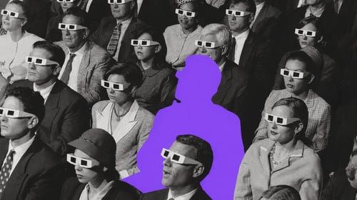 Kino-Publikum im Retro-Stil